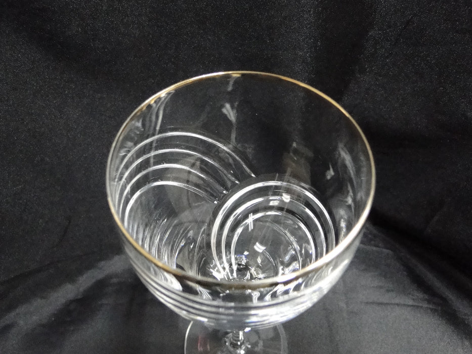 Lenox Kelly Crystal, Swirl Cuts,Gold Trim: Wine Glass, 7 7/8" Tall