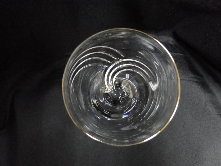 Lenox Kelly Crystal, Swirl Cuts,Gold Trim: Wine Glass, 7 7/8" Tall