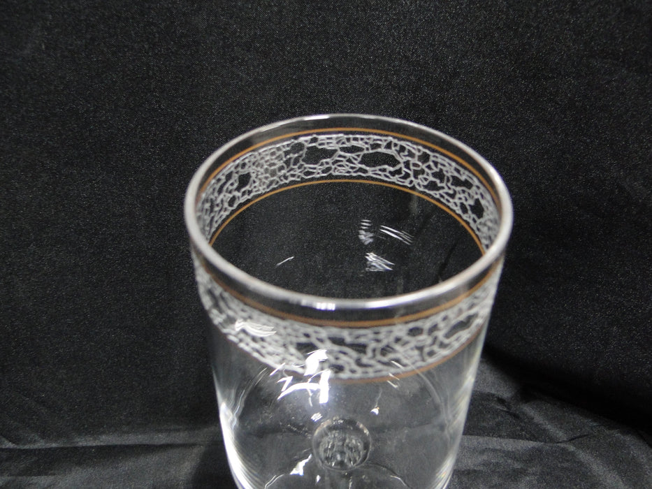 Lenox Mystique Crystal, Etched, Gold Bands: Water or Wine Goblet (s), 7"