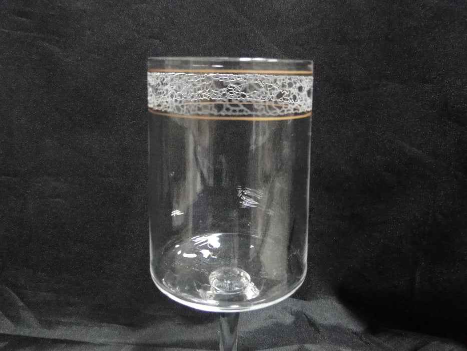 Lenox Mystique Crystal, Etched, Gold Bands: Water or Wine Goblet (s), 7"