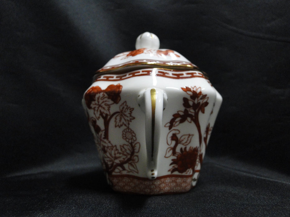 Coalport Indian Tree Coral: Sugar Bowl & Lid, 4 1/2" Tall