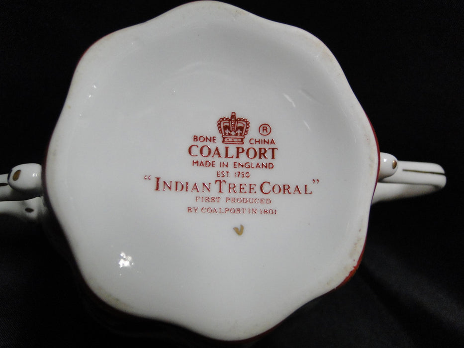 Coalport Indian Tree Coral: Sugar Bowl & Lid, 4 1/2" Tall