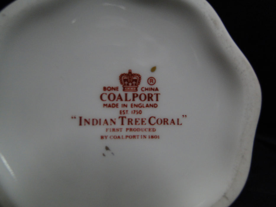 Coalport Indian Tree Coral: Coffee Pot & Lid, 8 3/4", Cracked Handle of Lid, As Is