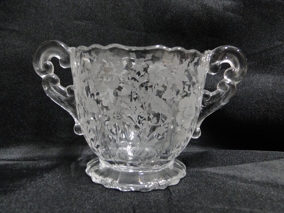 Cambridge Wildflower Clear: Open Sugar Bowl, 3" Tall