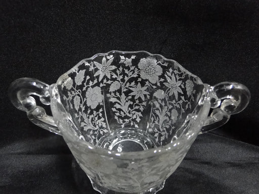 Cambridge Wildflower Clear: Open Sugar Bowl, 3" Tall
