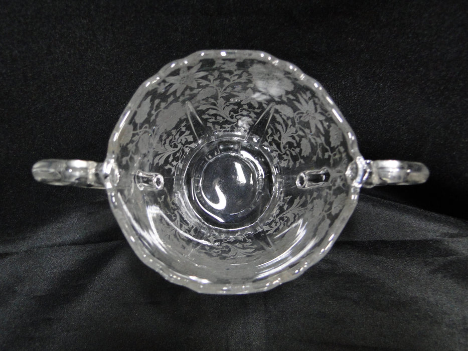 Cambridge Wildflower Clear: Open Sugar Bowl, 3" Tall