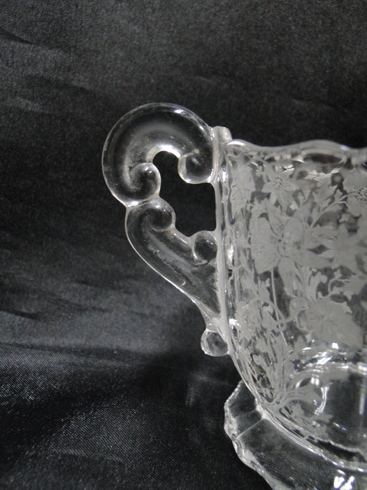 Cambridge Wildflower Clear: Open Sugar Bowl, 3" Tall