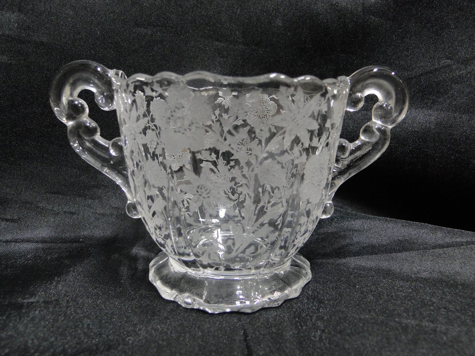 Cambridge Wildflower Clear: Open Sugar Bowl, 3" Tall