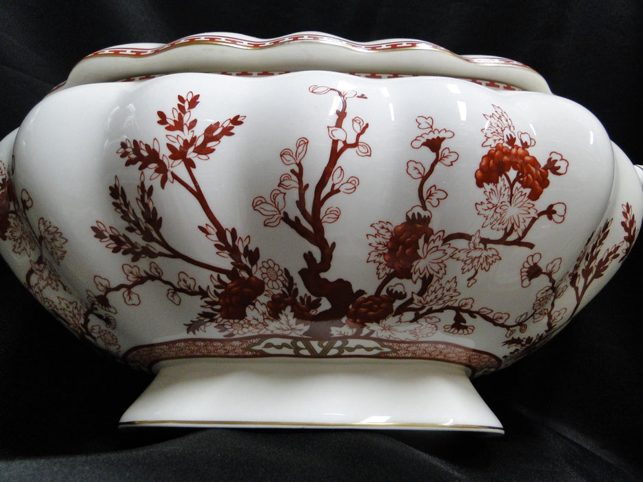 Coalport Indian Tree Coral: Oval Soup Tureen w/ Lid & Handles, 14 3/4", As Is