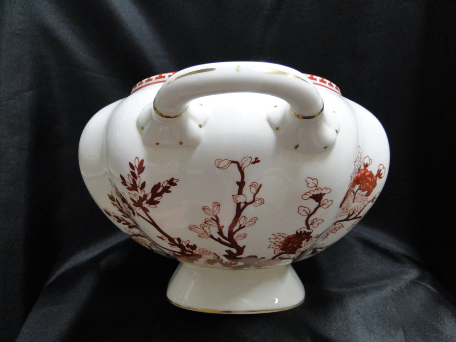 Coalport Indian Tree Coral: Oval Soup Tureen w/ Lid & Handles, 14 3/4", As Is