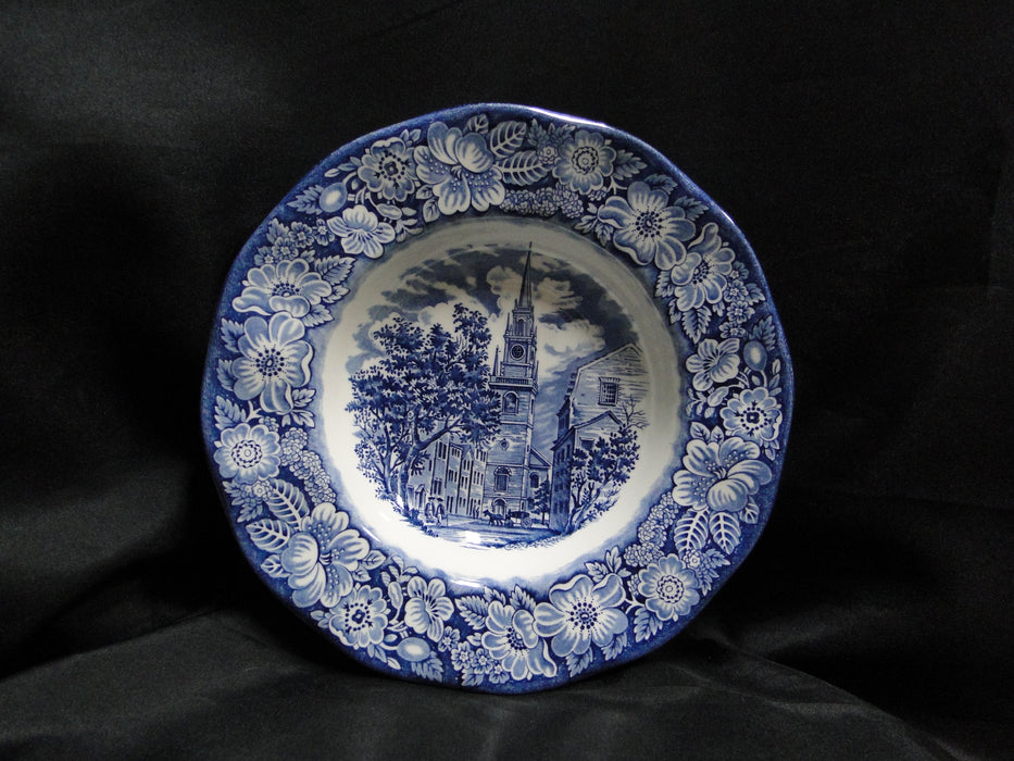 Staffordshire Liberty Blue, Blue & White Scene: Rim Soup Bowl (s), 8 5/8"
