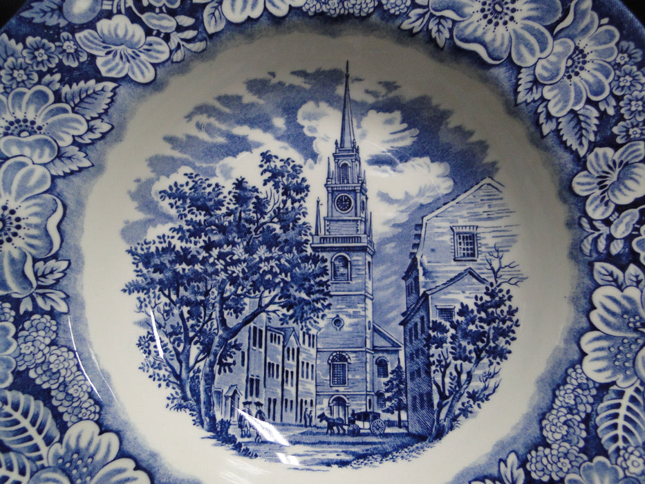 Staffordshire Liberty Blue, Blue & White Scene: Rim Soup Bowl (s), 8 5/8"