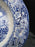Staffordshire Liberty Blue, Blue & White Scene: Rim Soup Bowl, 8 5/8", Crazing