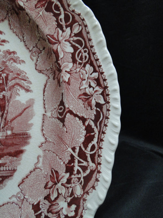 Mason's Vista Pink, Transferware: Round Platter, 14 1/4", Gadroon, Crazing