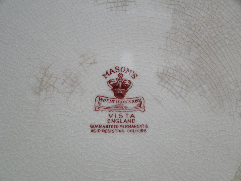 Mason's Vista Pink, Transferware: Round Platter, 14 1/4", Gadroon, Crazing