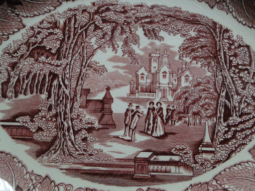 Mason's Vista Pink, Transferware: Oval Platter, 13 1/2", Gadroon, Crazing