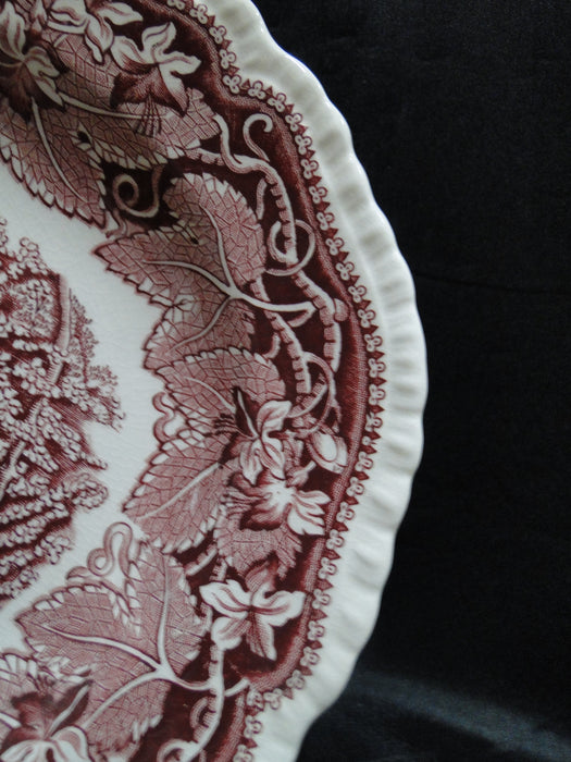 Mason's Vista Pink, Transferware: Oval Platter, 13 1/2", Gadroon, Crazing