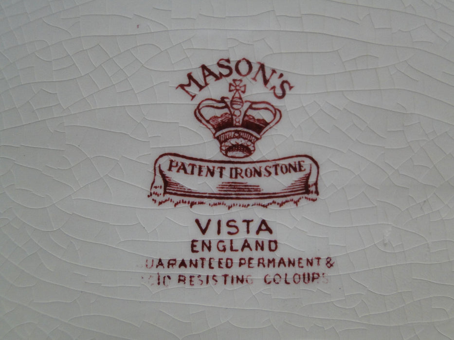Mason's Vista Pink, Transferware: Oval Platter, 13 1/2", Gadroon, Crazing
