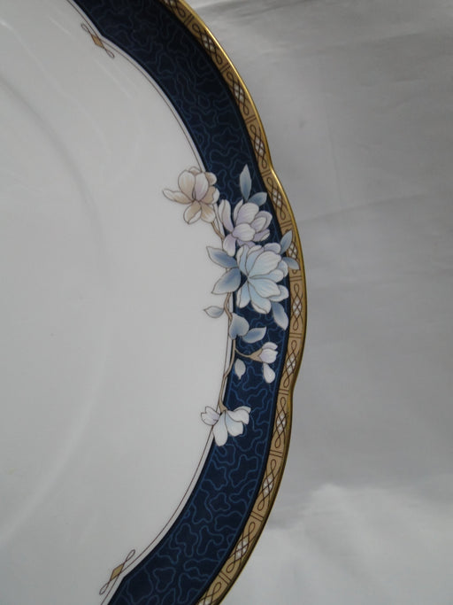 Noritake Sandhurst, 9742, Florals on Blue Band: Oval Serving Platter, 16"