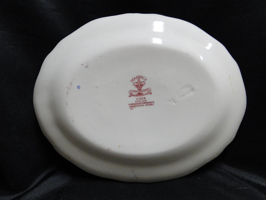 Mason's Vista Pink, Transferware: Oval Platter, 11 1/4", Gadroon