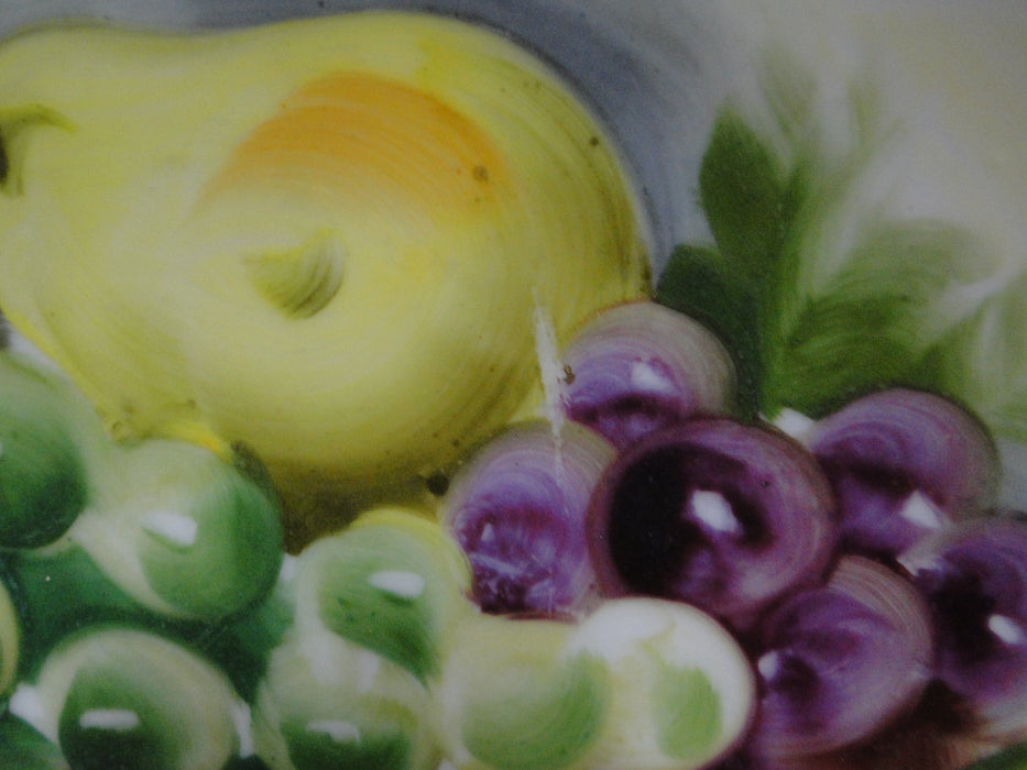 Multicolored Hand Painted Fruit, Pierced Edge: Salad Plate, 8", Signed