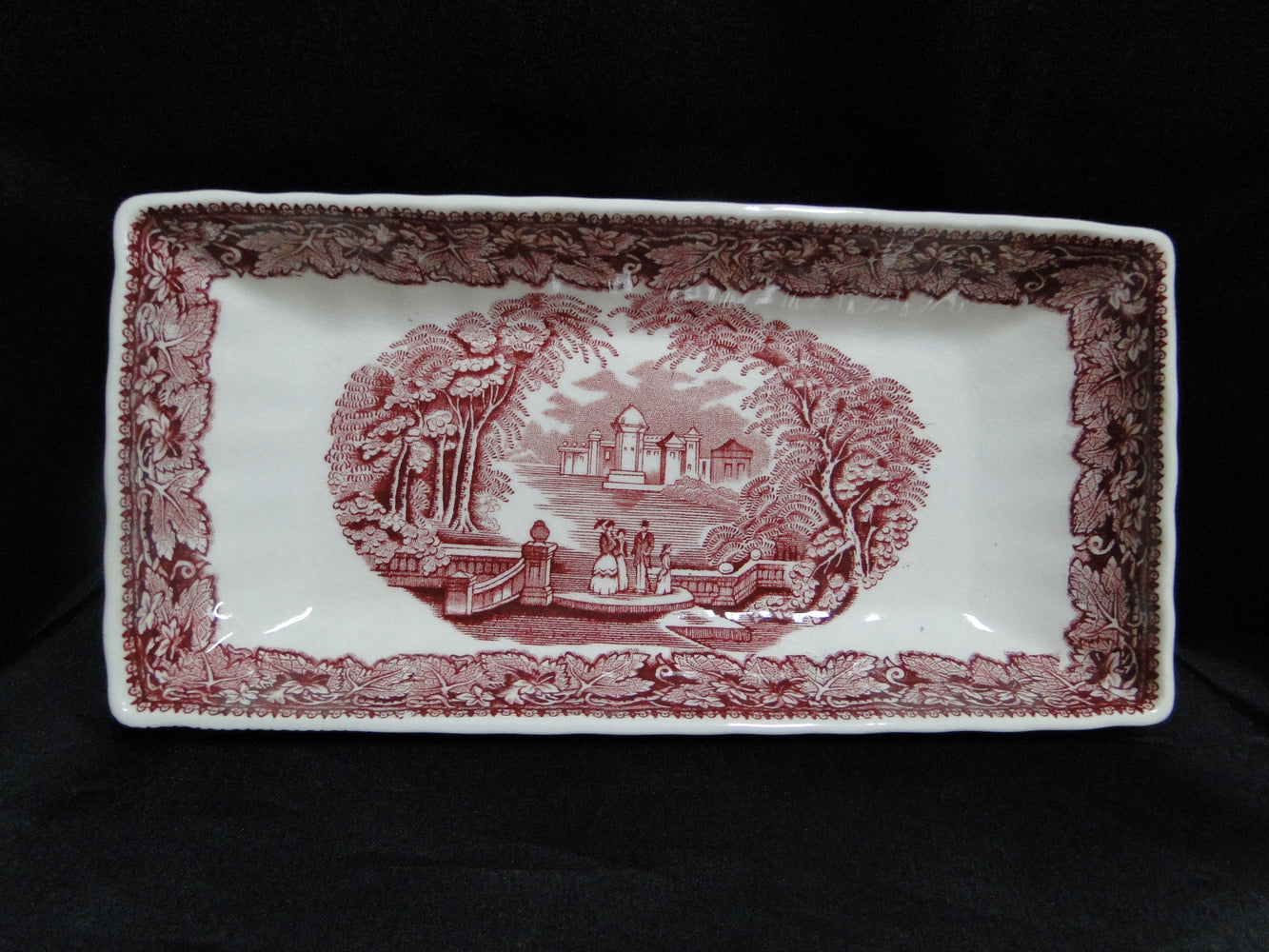 Mason's Vista Pink, Transferware: Rectangular Relish, 8 5/8", Crazing
