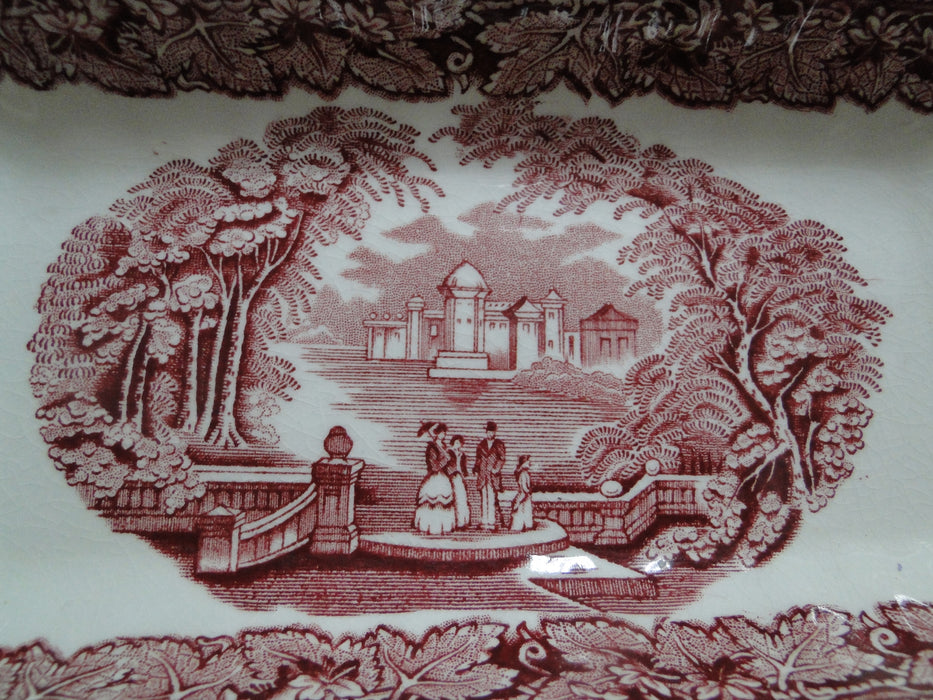 Mason's Vista Pink, Transferware: Rectangular Relish, 8 5/8", Crazing