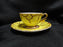 Japan Yellow w/ Flower Outline: Demitasse Cup & Saucer Set, 1 1/2" Tall