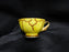 Japan Yellow w/ Flower Outline: Demitasse Cup & Saucer Set, 1 1/2" Tall