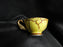 Japan Yellow w/ Flower Outline: Demitasse Cup & Saucer Set, 1 1/2" Tall