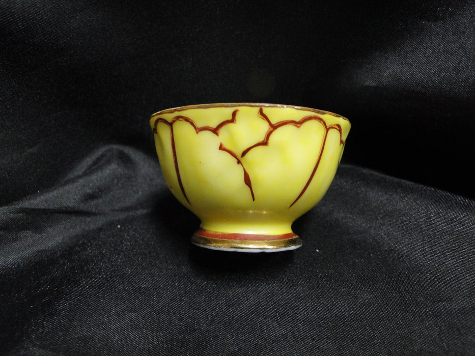 Japan Yellow w/ Flower Outline: Demitasse Cup & Saucer Set, 1 1/2" Tall