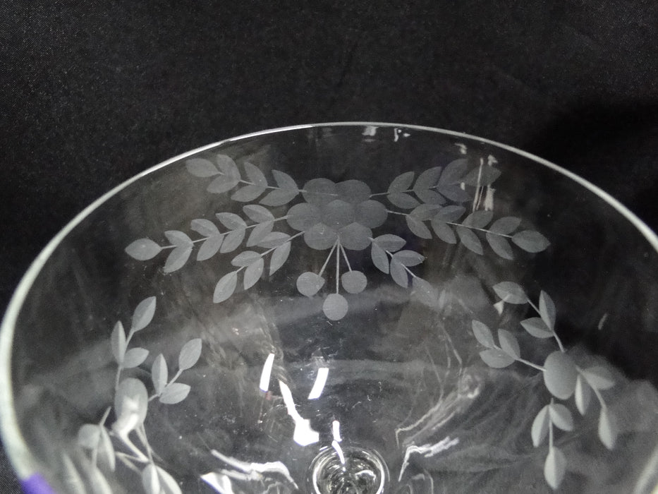 Glastonbury Lotus 66-2, Gray Cut Florals: Champagne / Sherbet, 5 5/8", As Is