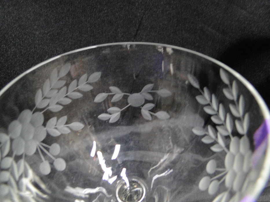 Glastonbury Lotus 66-2, Gray Cut Florals: Champagne / Sherbet, 5 5/8", As Is