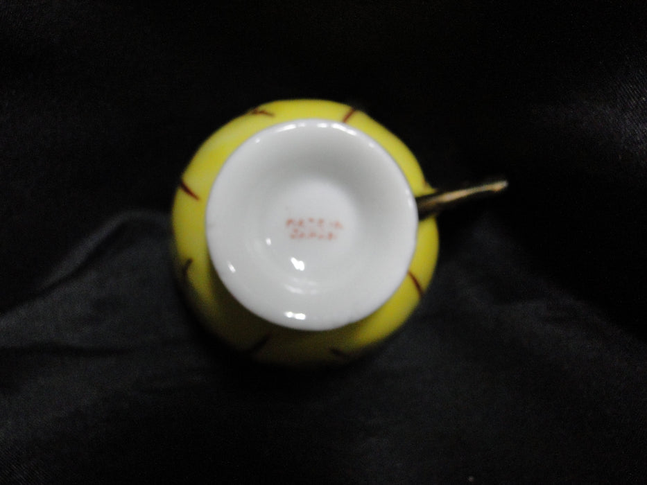 Japan Yellow w/ Flower Outline: Demitasse Cup & Saucer Set, 1 1/2" Tall