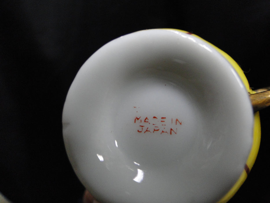 Japan Yellow w/ Flower Outline: Demitasse Cup & Saucer Set, 1 1/2" Tall