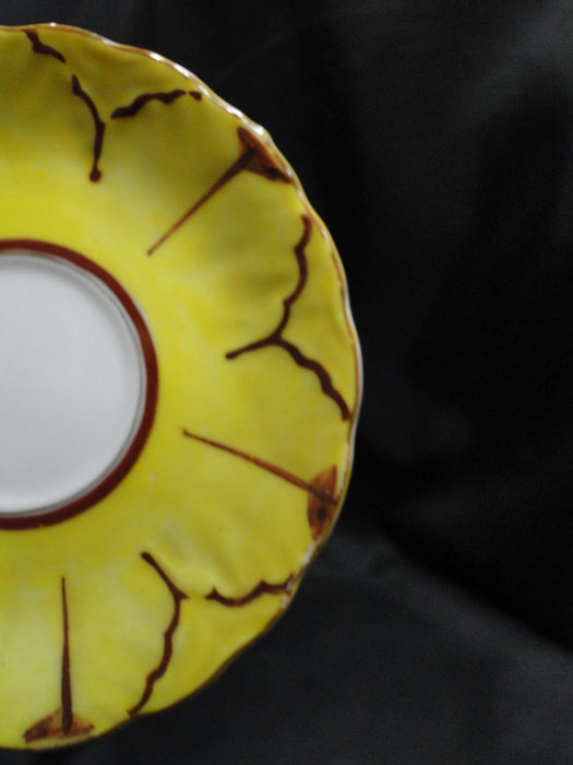 Japan Yellow w/ Flower Outline: Demitasse Cup & Saucer Set, 1 1/2" Tall