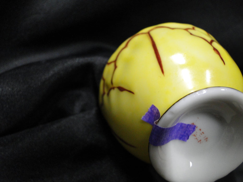 Japan Yellow w/ Flower Outline: Demitasse Cup & Saucer Set, 1 1/2" Tall