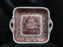 Mason's Vista Pink, Transferware: Square Cake Plate w/ Handles, 11" x 9 1/4"