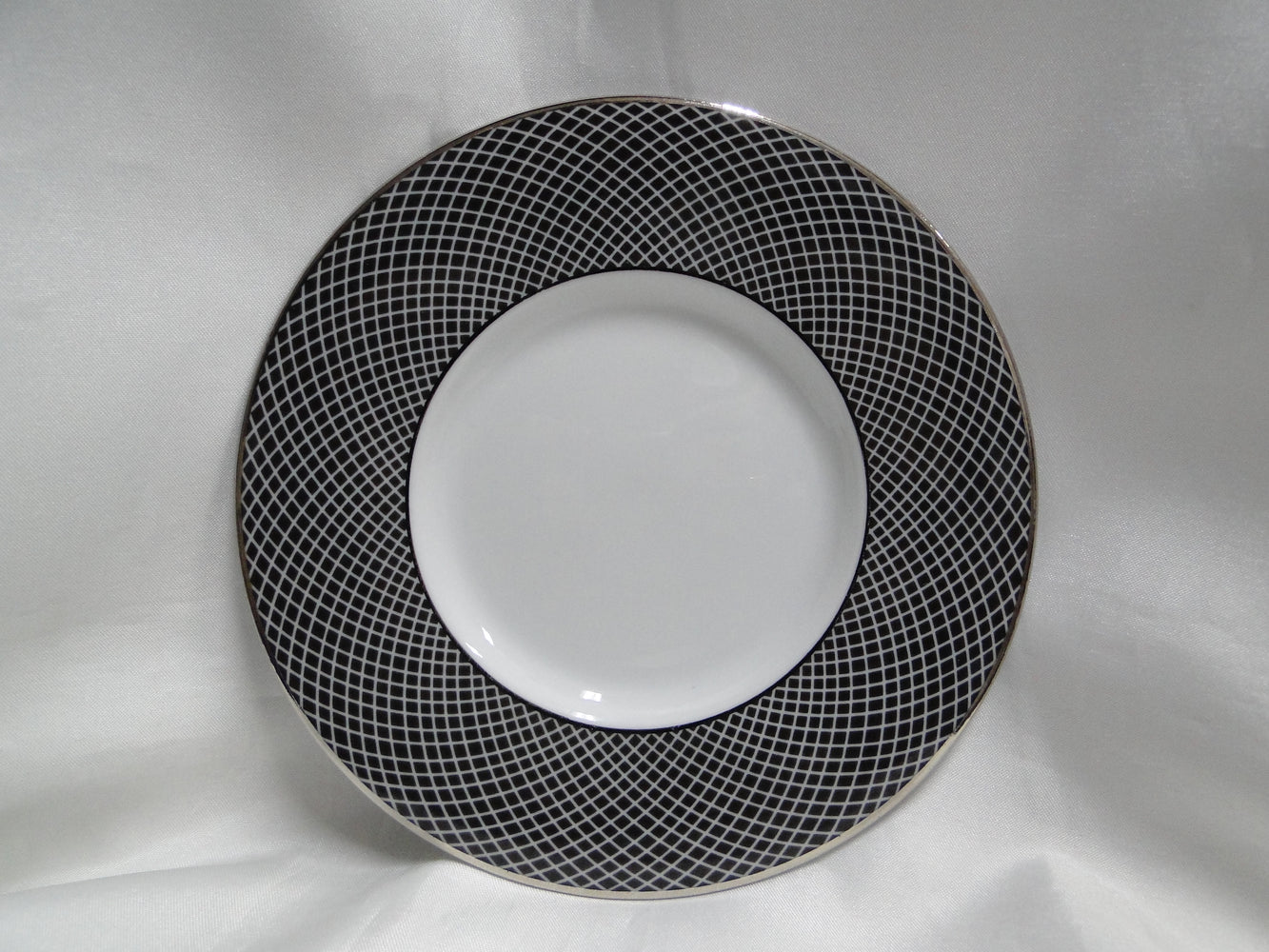 Block Midnight, Portugal, Black/White w/ Platinum: 6 1/8" Saucer (s) Only