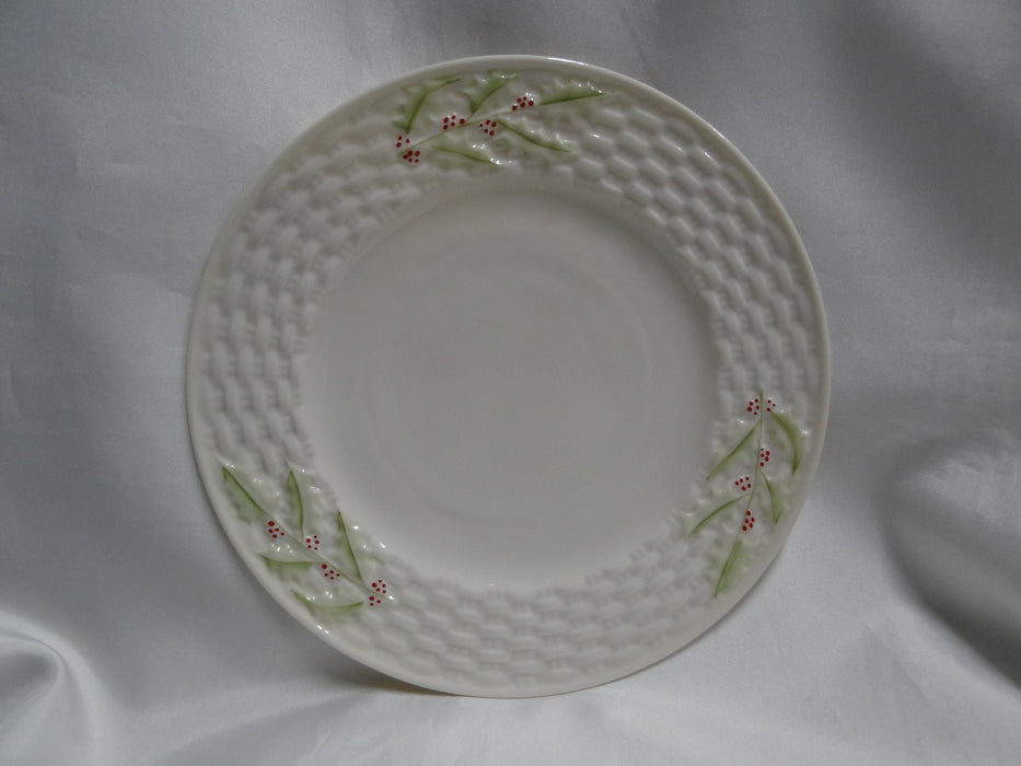 Belleek Enchanted Holly, Ireland, Basketweave: Salad Plate (s), 8 1/8"