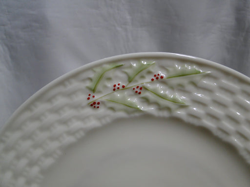 Belleek Enchanted Holly, Ireland, Basketweave: Salad Plate (s), 8 1/8"