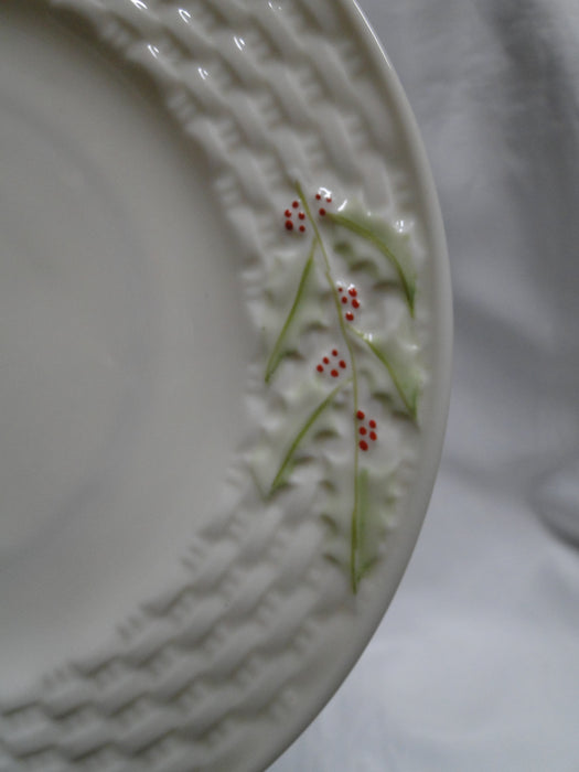 Belleek Enchanted Holly, Ireland, Basketweave: Salad Plate (s), 8 1/8"
