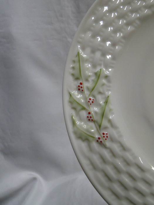 Belleek Enchanted Holly, Ireland, Basketweave: Salad Plate (s), 8 1/8"