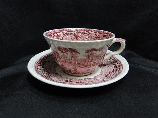 Mason's Vista Pink, Transferware: Flat Cup & Saucer Set (s), 2 1/4", Crazing