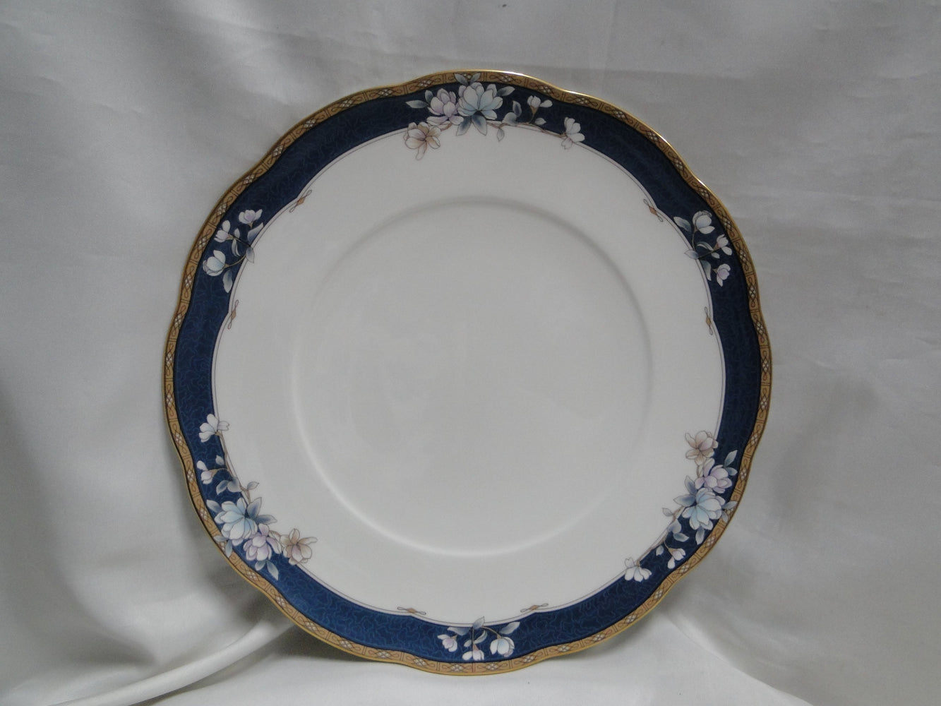 Noritake Sandhurst, 9742, Florals on Blue Band: Dinner Plate (s), 10 5/8"