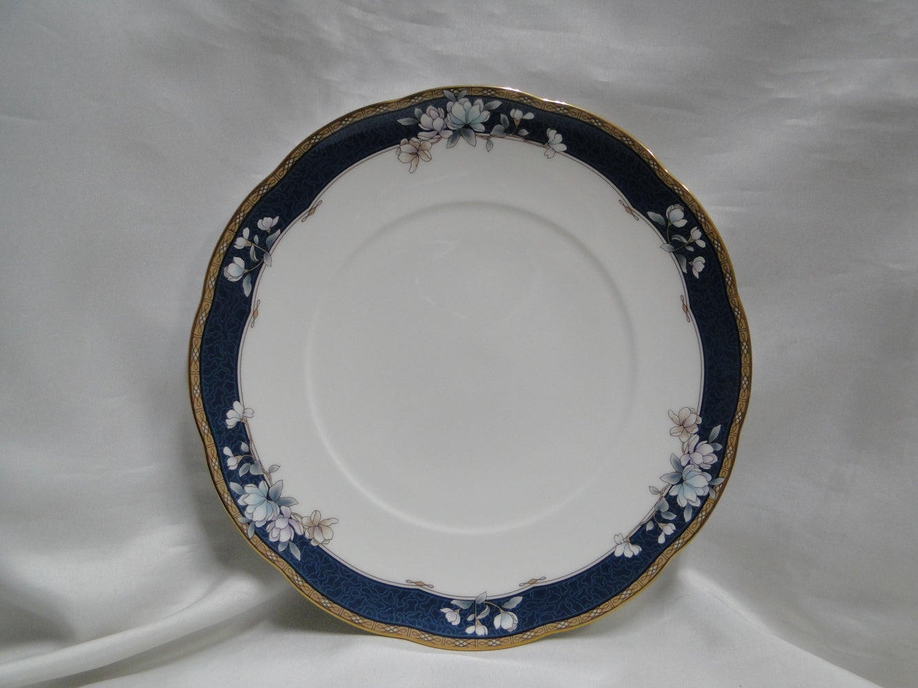 Noritake Sandhurst, 9742, Florals on Blue Band: Salad Plate (s), 8 3/8"