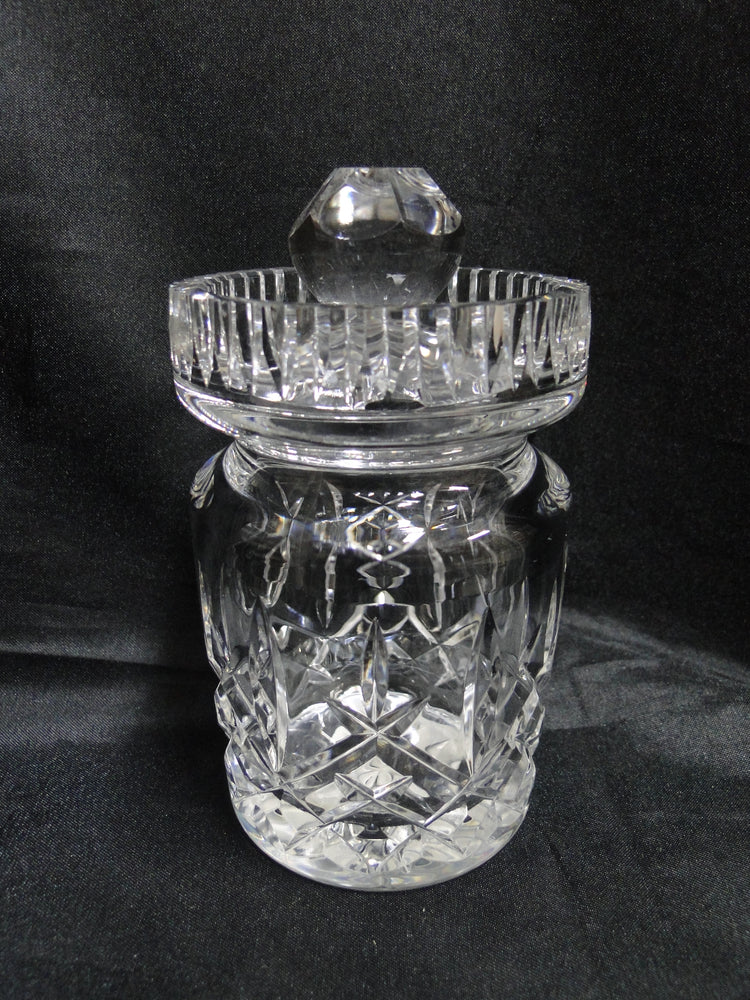 Waterford Crystal Araglin, Vertical & Criss Cross Cuts: Jam / Jelly Jar & Lid 5"
