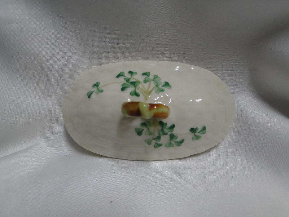 Belleek Shamrock, Ireland: Trinket Box w/ Lid, 3 3/4 Long