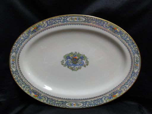 Lenox Autumn, Fruit, Blue Scrolls: Oval Serving Platter, 16" x 11 3/8"