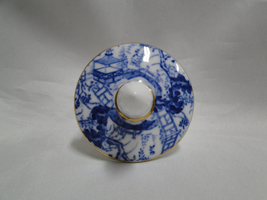 Royal Crown Derby Blue Mikado, Oriental: Pitcher / Hot Water Jug & Lid, 6 1/8"